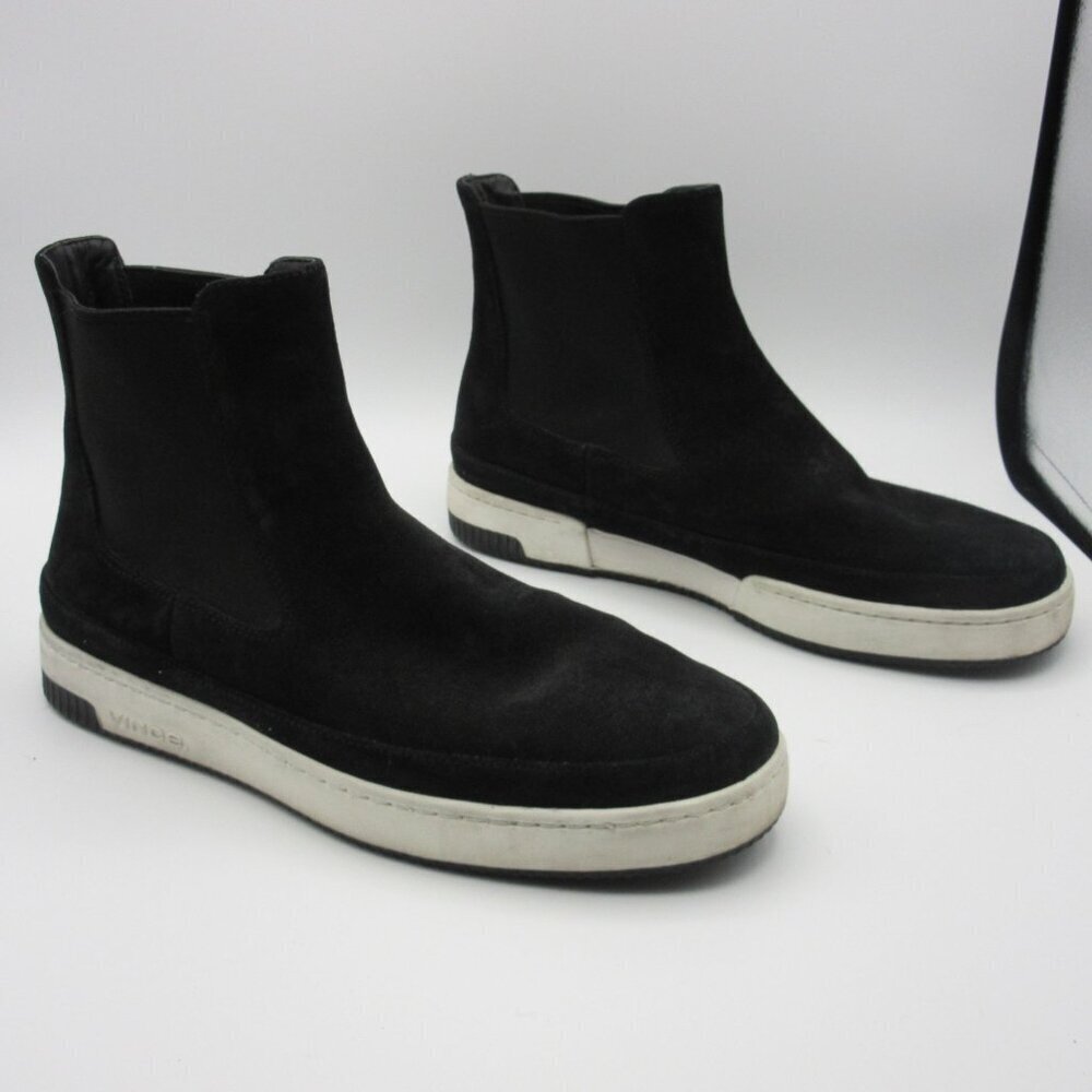 Vince Boots Rhys Go Rain Water Repellent High Top Black Suede Sneakers Women's 8